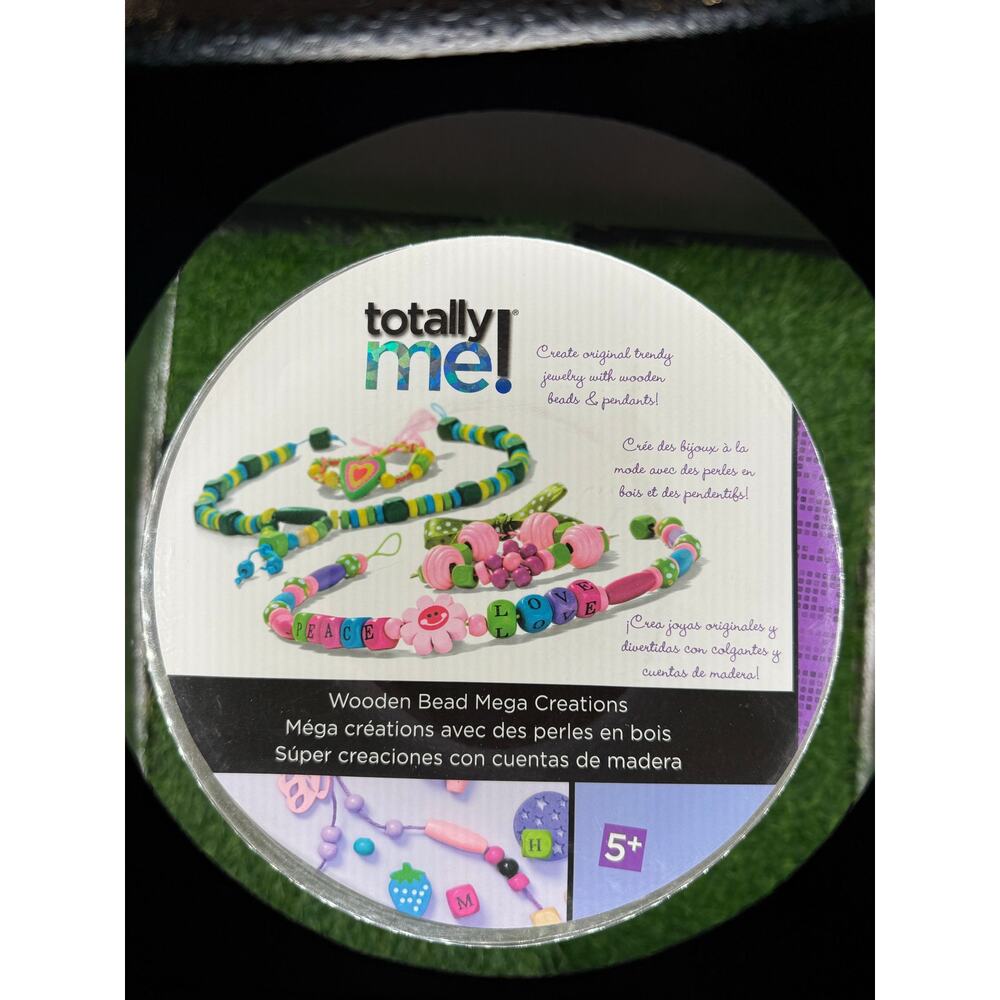 Large Round Bin of Beads and String Craft Kit for Bracelets &Necklaces